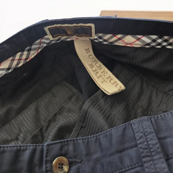 Burberry Brit Navy Chinos with Check Lining - Picture 4 of 7